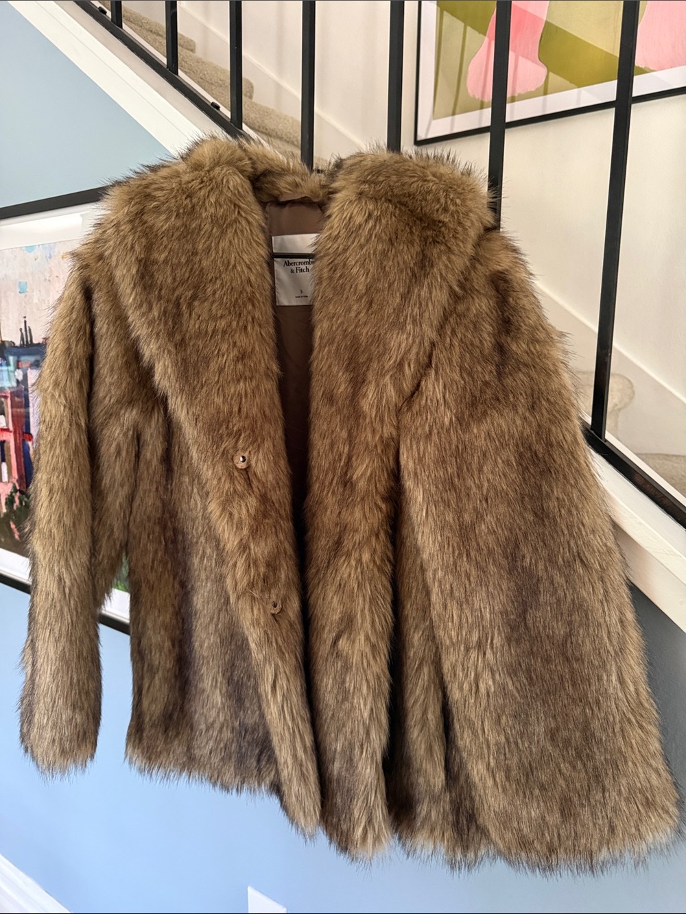 Abercrombie & Fitch Brown Faux Fur Jacket